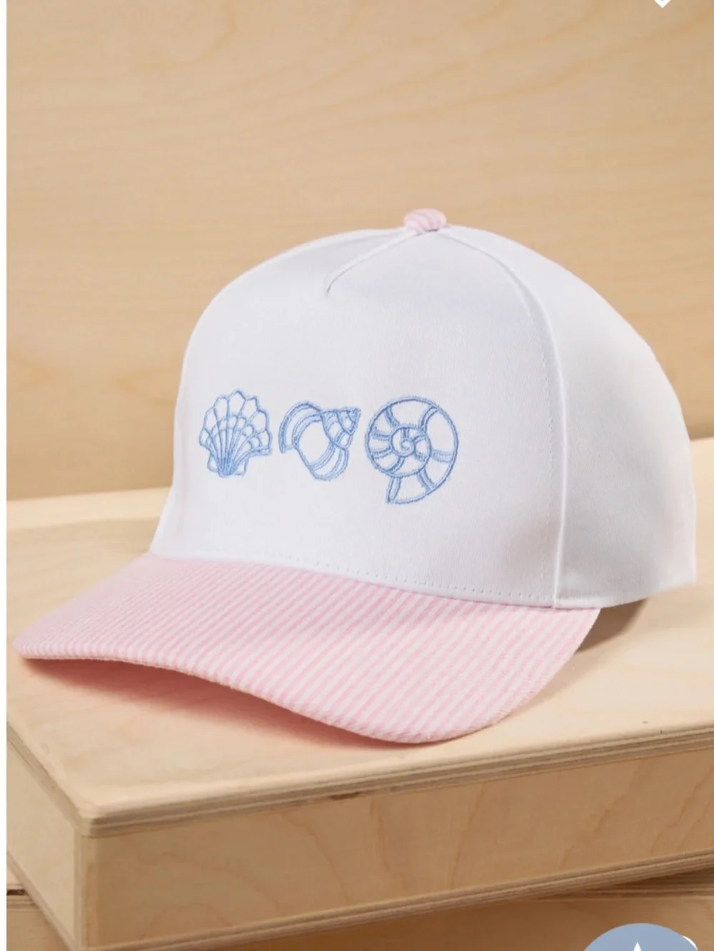 Altar'd State Shells Stripes Trucker Hat Pink Snapback - Picture 4 of 5